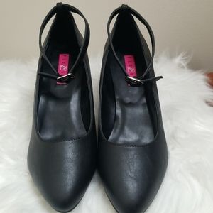 Pleaser Black Devine Removable Strap Heels 12